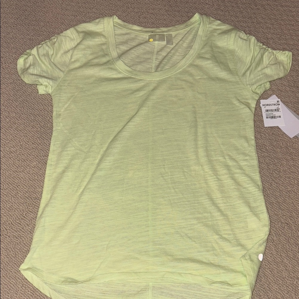 Zella Fitted Short Sleeve T-Shirt in Yellow and Green